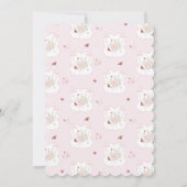 Love Bug Floral Bow Girl Baby Shower Invitation 招待状 (裏面)