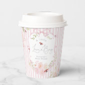 Love Bug Floral Pink Bow Baby Shower 紙コップ (裏面)