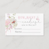Love Bug How many Candies Baby Shower エンクロージャーカード (正面)