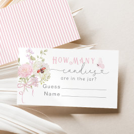 Love Bug How many Candies Baby Shower エンクロージャーカード