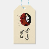 Love Bug Ladybug, Cute Cartoon Valentine’s Day ギフトタグ (正面)