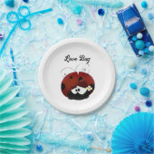 Love Bug Ladybug, Cute Cartoon Valentine’s Day ペーパープレート (パーティー)
