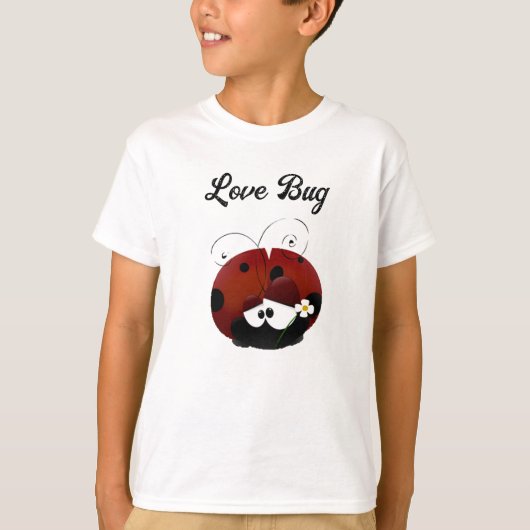 Love Bug Ladybug, Cute Cartoon Valentine’s Day Tシャツ (正面)