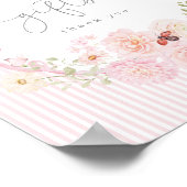 Love Bug Pink Bow Cards and gifts Baby Shower ポスター (角)