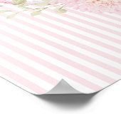 Love Bug Pink Bow Stripes Baby Shower Welcome ポスター (角)