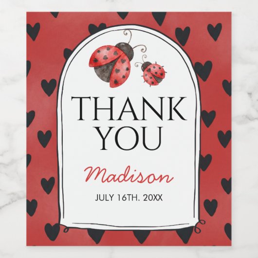 Love bug Thank You ワインラベル (シングルラベル)