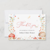 Love Bug Wildflower赤ちゃんシャワーありがとう サンキューカード (正面)