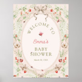 Love Bug Wildflower Boho Baby Shower Welcome  ポスター (正面)