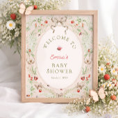 Love Bug Wildflower Boho Baby Shower Welcome  ポスター