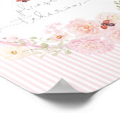 Love Bug Wildflower Favors Baby Shower Pink ポスター (角)