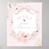 Love Bug Wildflower Favors Baby Shower Pink ポスター (正面)