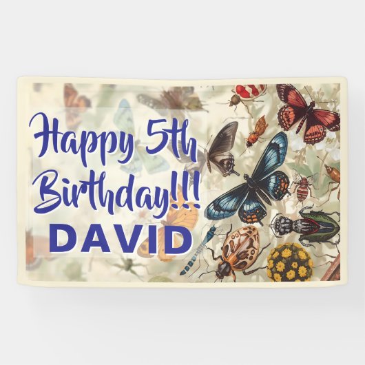 Love Bugs Birthday Party Insects Theme 横断幕 (横)