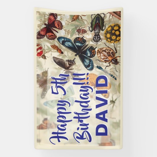 Love Bugs Birthday Party Insects Theme 横断幕 (縦)