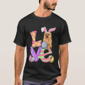 LOVE Bunny Norwich Terrier Dog Easter Eggs Easter  Tシャツ (正面)