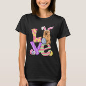 LOVE Bunny Norwich Terrier Dog Easter Eggs Easter Tシャツ (正面)
