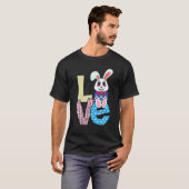LOVE Bunny Rabbit Bunny Hug Easter Eggs Easter Day Tシャツ (正面フル)