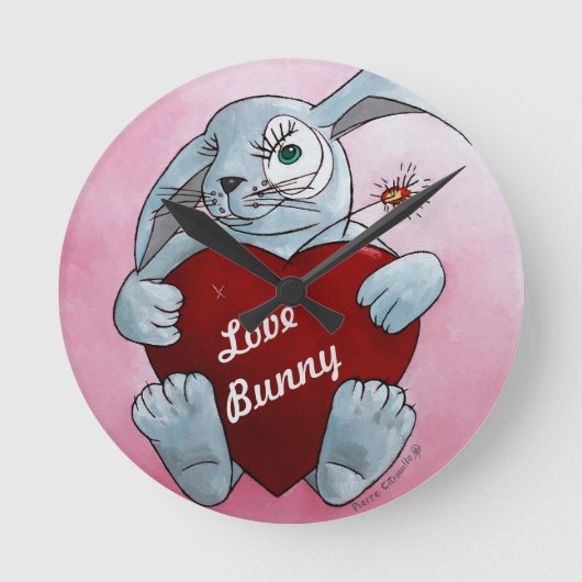 Love Bunny Wall Clock ラウンド壁時計 (正面)