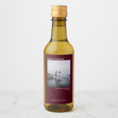 Love & Burgundy感謝していの写真結婚ミニ ワインラベル (正面)