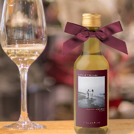 Love & Burgundy感謝していの写真結婚ミニ ワインラベル