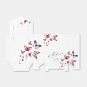 Love Butterfly お洒落 Pink Thank フェイバーボックス (折り畳みなし)