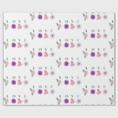 LOVE Butterfly, Romantic Pink ラッピングペーパー (フラット)