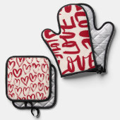 Love by Sommer Hamilton  鍋つかみ&鍋敷きセット (正面/裏面)