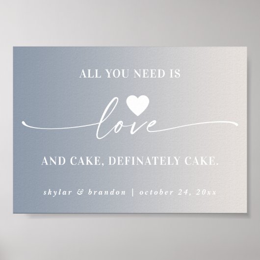 Love & Cakeのサインがグラデーション必要結婚だ ポスター (正面)