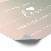 Love & Cakeのサインがグラデーション必要結婚だ ポスター (角)