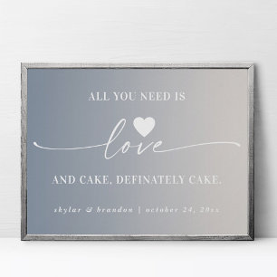 Love & Cakeのサインがグラデーション必要結婚だ ポスター