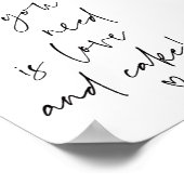 Love & Cakeウェディングレセプションサインが必要 ポスター (角)