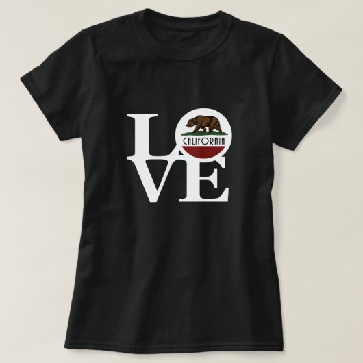 LOVE California (ホワイト文字) Tシャツ (デザイン正面)