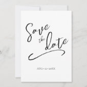 Love Calligraphy Wedding V2 B&W ID940 セーブザデート (正面)
