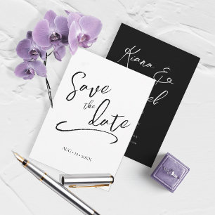 Love Calligraphy Wedding V2 B&W ID940 セーブザデート