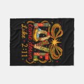 Love Came Down Luke 2_11 Patchwork Christmas  フリースブランケット (正面(横))