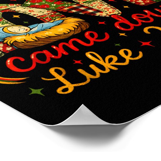 Love Came Down Luke 2_11 Patchwork Christmas  ポスター (角)