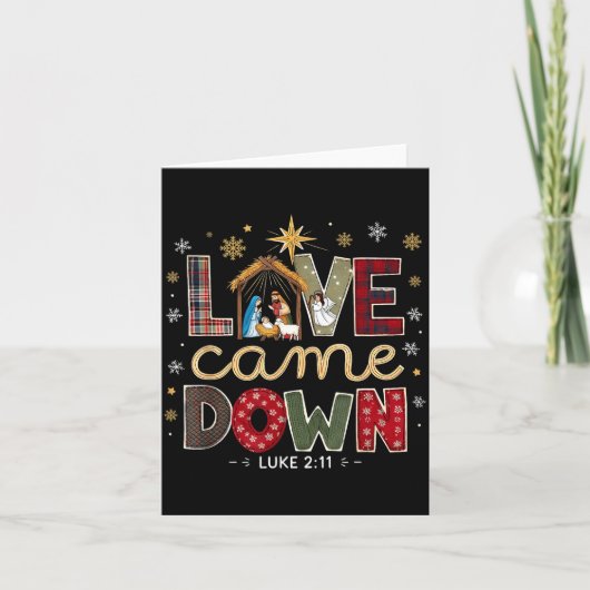 Love Came Down Luke 2_11 Patchwork Christmas Art  カード (正面)