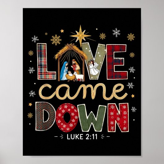 Love Came Down Luke 2_11 Patchwork Christmas Art  ポスター (正面)
