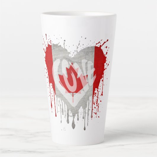 Love Canada Flag カフェラテマグ (正面)