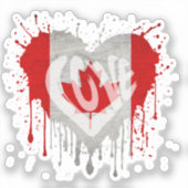 Love Canada Flag シール (正面)