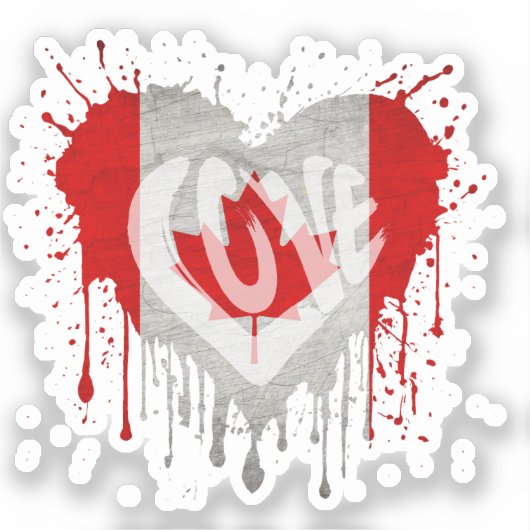 Love Canada Flag シール (正面)