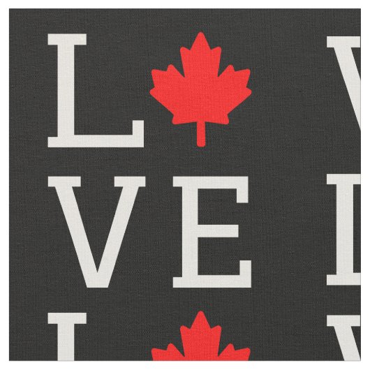 love canada maple leaf canadian ファブリック (クローズアップ)