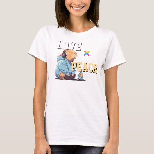 LOVE × CAPYBARA - Custom Tシャツ (正面)