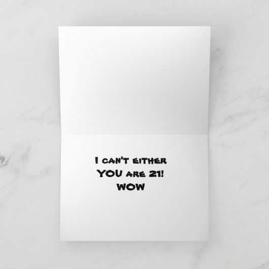 LOVE Cardを使用したドーターの「21st」誕生日 カード (内部)