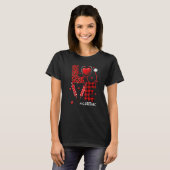 love Cardiac Nurse stethoscope Valentine Day heart Tシャツ (正面フル)