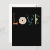 Love Carpenter Tools Woodworking ポストカード (正面/裏面)