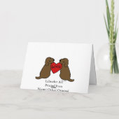 Love Cartoonを持つ2つのチョコレートラボ シーズンカード (裏面)