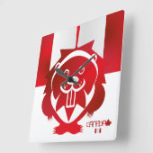 LOVE Castor/ Maple Bandera Canada by Masanse スクエア壁時計 (傾斜)