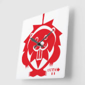  LOVE Castor/ Maple Bandera Canada by Masanser スクエア壁時計 (傾斜)