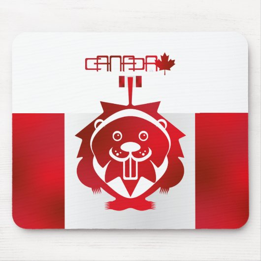  LOVE Castor/ Maple Bandera Canada by Masanser マウスパッド (正面)