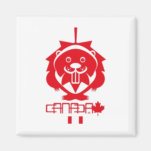  LOVE Castor/ Maple Bandera Canada by Masanser マグネット (正面)